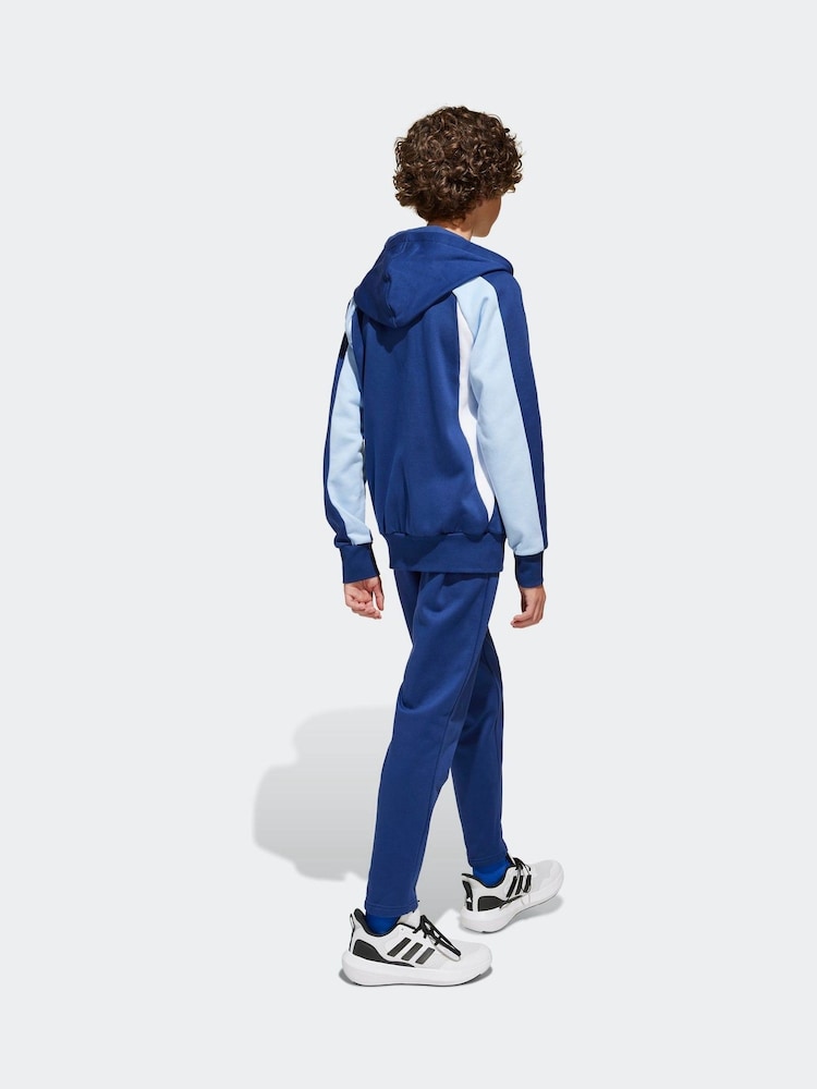 أزرق - بدلة رياضية من قماش فليس بألوان متعارضة من Adidas - صورة 2 من 8