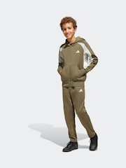 adidas Green Colour Block Fleece Tracksuit - Image 1 of 8