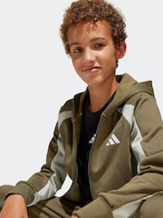adidas Green Colour Block Fleece Tracksuit - Image 4 of 8