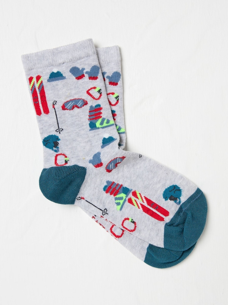FatFace Grey Kids Socks 1 Pack - Image 1 of 2 FatFace Grey Kids Socks 1 Pack - Image 1 of 2