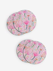 Lucy Tiffney Set of 4 Pink/Green Matte Finish Cork Placemats - Image 3 of 3
