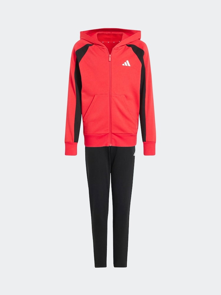 adidas Red Colour Block Tracksuit - Image 6 of 7