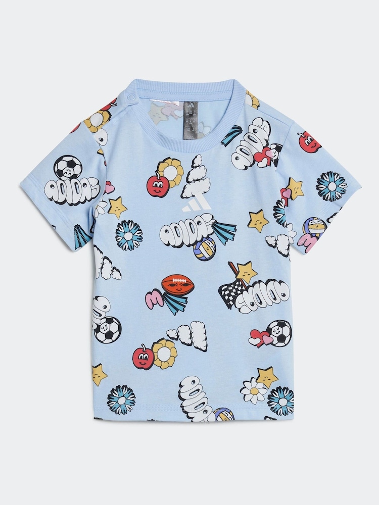adidas All Over Print Essentials Fun 100% Cotton Shorts and T-Shirt Set - Imagen 2 de 7