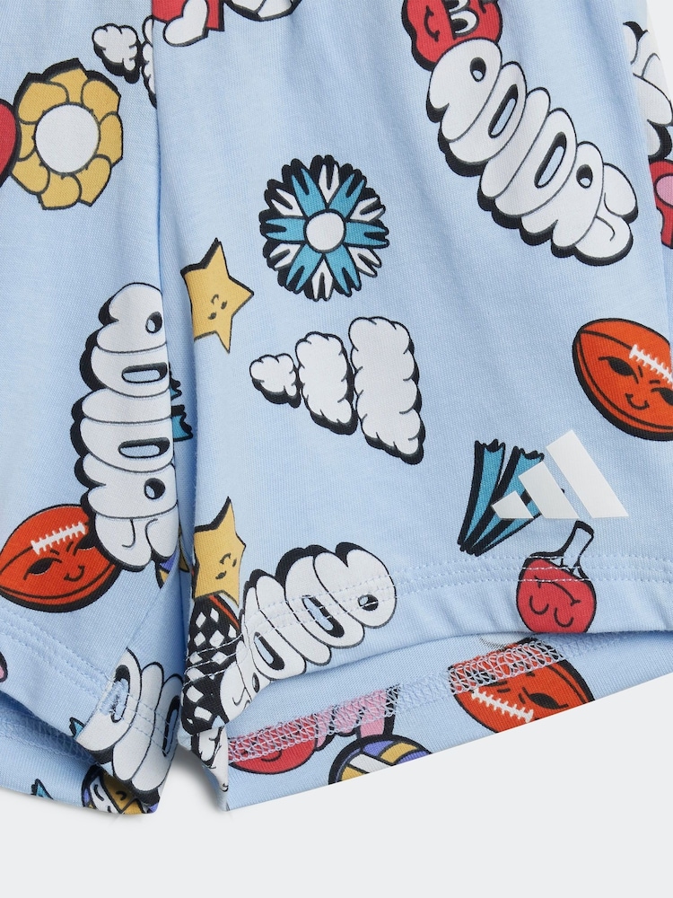 adidas All Over Print Essentials Fun 100% Cotton Shorts and T-Shirt Set - Imagen 7 de 7