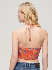 Superdry Orange Crop Cut 100% Cotton Out Woven Top - Image 3 of 3