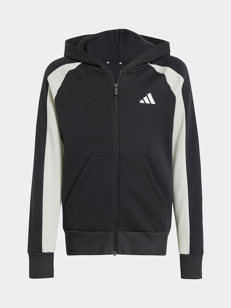 adidas Black Colour Block Fleece Tracksuit - Image 6 of 7