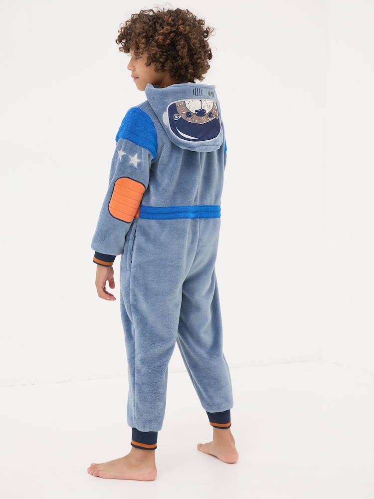 FatFace Blue Astronaut Fleece All-In-One - Image 2 of 5
