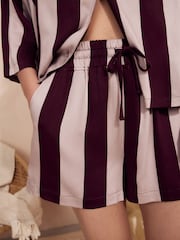 Berry Stripe Button Through Short Set Pyjamas - Image 6 of 7