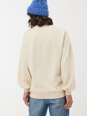 FatFace Ivory Christmas Graphic Crew Sweat Top - Image 3 of 9
