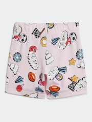 adidas Pink Essentials Fun All-Over Print 100% Cotton Shorts and T-Shirt Set - Image 4 of 7