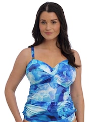 Fantasie Blue Dazzling Saunton Sands Underwire Twist Front Tankini Top - Image 3 of 7