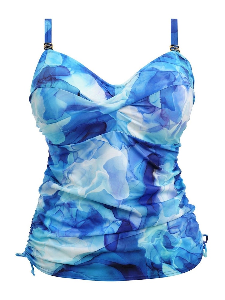 Fantasie Blue Dazzling Saunton Sands Underwire Twist Front Tankini Top - Image 7 of 7