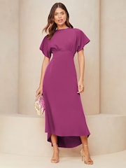 Vestido midi con detalle debajo del pecho y mangas con vuelo de Lipsy - Imagen 1 de 8