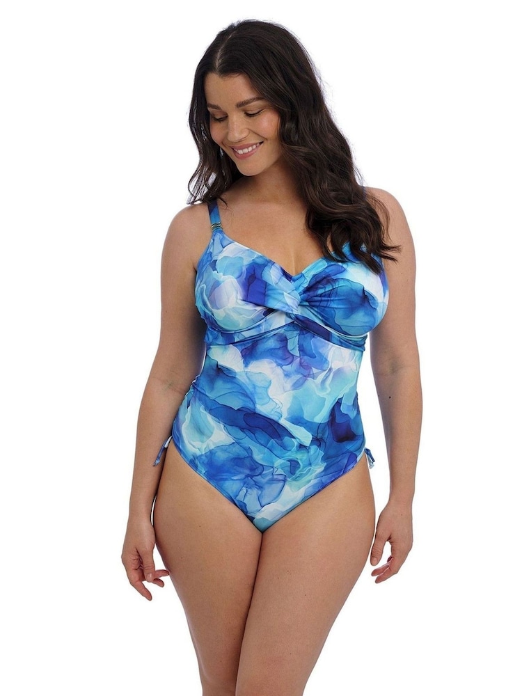 Fantasie Blue Dazzling Saunton Sands Underwire Twist Front Swimsuit With Adjustable Leg - Image 1 of 5