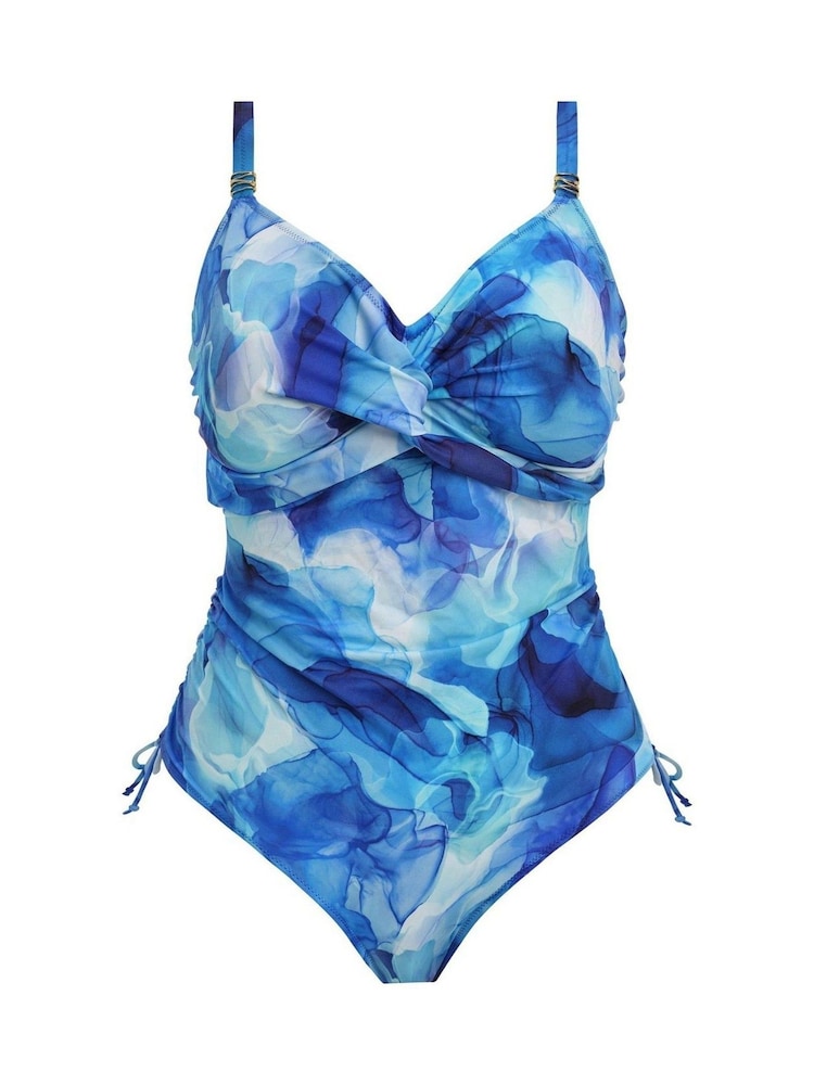 Fantasie Blue Dazzling Saunton Sands Underwire Twist Front Swimsuit With Adjustable Leg - Image 5 of 5