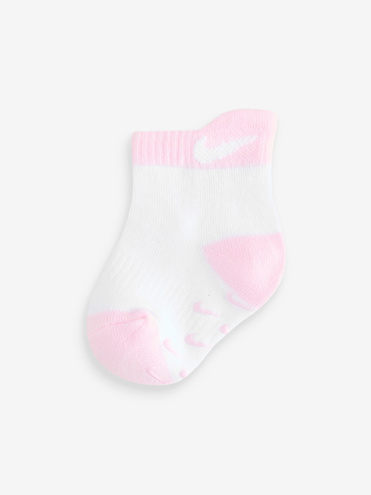 Nike Pink Kids Little Pull Tab 6 Pack Quater Socks - Image 5 of 11