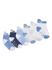 Nike Blue Kids Little Pull Tab 6 Pack Quater Socks - Image 3 of 4