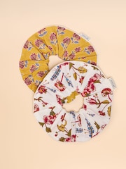 Joules Annika Yellow/White Pack of Two Scrunchies - Image 2 of 3