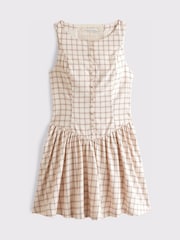 Abercrombie & Fitch White Check Plaid Mock Neck Maxi Dress - Image 5 of 5