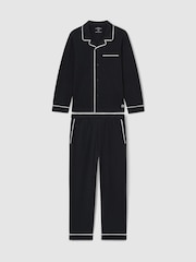 Комплект пижамы Reiss Myers Set из хлопка с начесом и кантом - Image 2 of 4