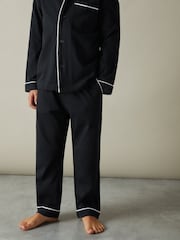 Комплект пижамы Reiss Myers Set из хлопка с начесом и кантом - Image 3 of 4