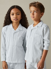 Reiss Cohen Set Brushed-Cotton Striped Pyjama Set - Image 1 of 5