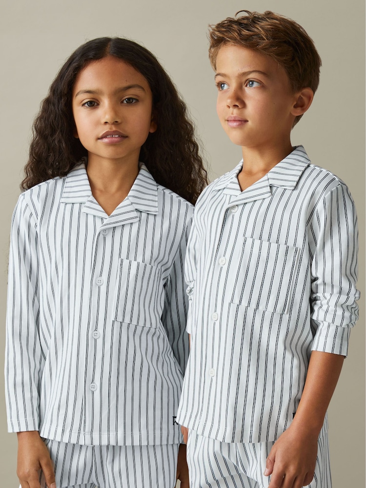 Reiss Cohen Set Brushed-Cotton Striped Pyjama Set - Image 1 of 5