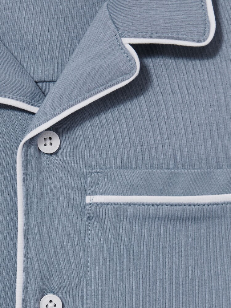 Reiss Airforce Blue Myers Set 3-9 yrs Brushed-Cotton Piped-Trim Pyjama Set - Image 4 of 4 Reiss Airforce Blue Myers Set 3-9 yrs Brushed-Cotton Piped-Trim Pyjama Set - Image 4 of 4