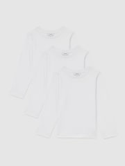 Reiss White Fort 3 Pack 3-9 yrs Cotton-Jersey Long-Sleeve T-Shirts 3 Pack - Image 1 of 4