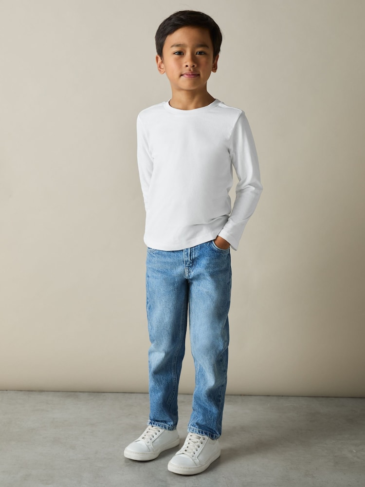 Reiss White Fort 3 Pack 3-9 yrs Cotton-Jersey Long-Sleeve T-Shirts 3 Pack - Image 2 of 4