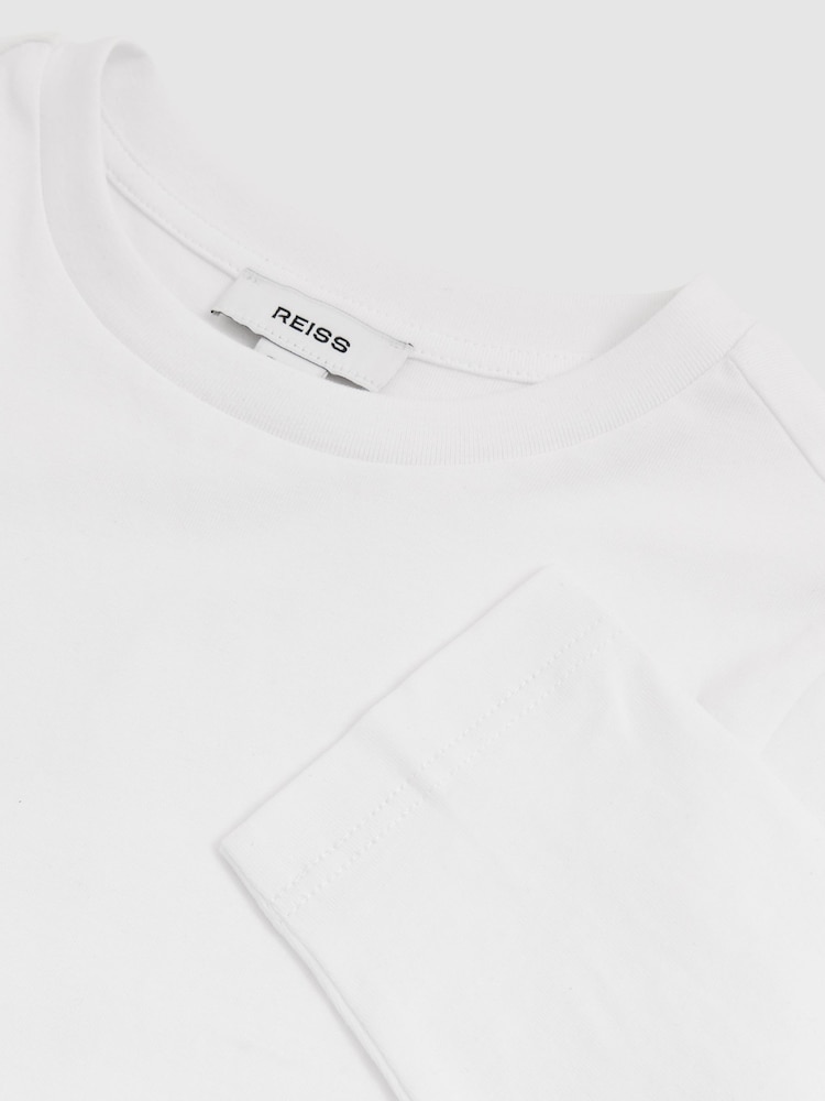 Reiss White Fort 3 Pack 3-9 yrs Cotton-Jersey Long-Sleeve T-Shirts 3 Pack - Image 4 of 4