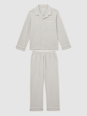Комплект пижамы Reiss Myers Set из хлопка с начесом и кантом - Image 2 of 7