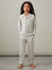 Комплект пижамы Reiss Myers Set из хлопка с начесом и кантом - Image 3 of 7