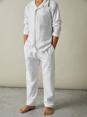 Reiss Cohen Set Brushed-Cotton Striped Pyjama Set - Image 1 of 4