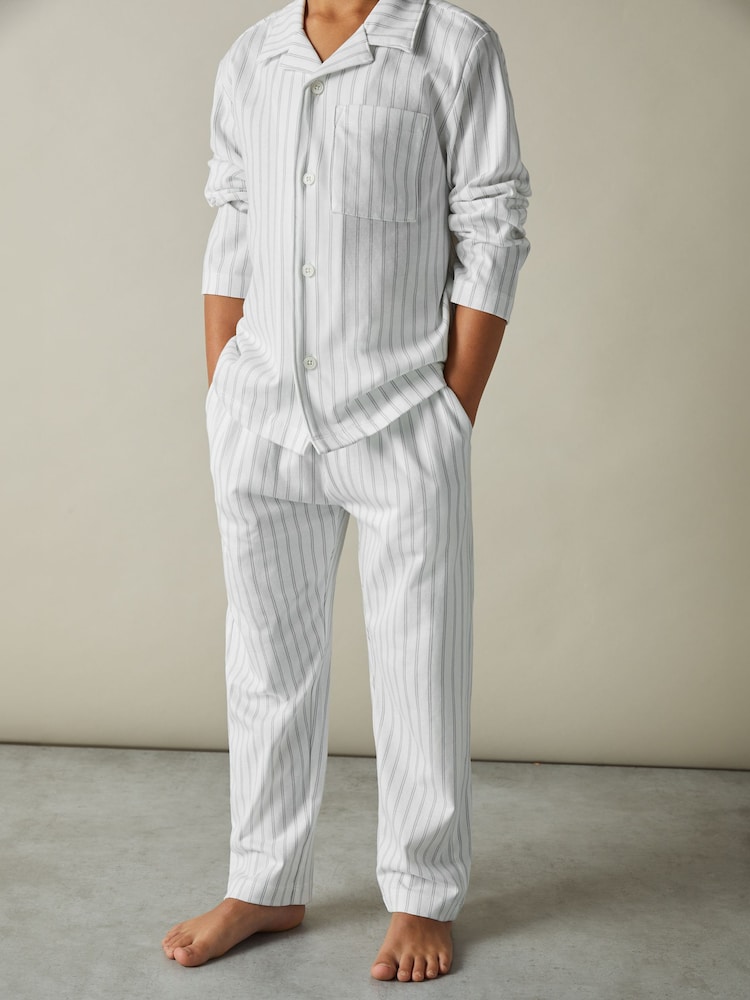 Reiss Cohen Set Brushed-Cotton Striped Pyjama Set - Image 1 of 4