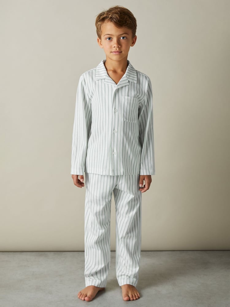 Reiss Cohen Set Brushed-Cotton Striped Pyjama Set - Bild 1 von 5