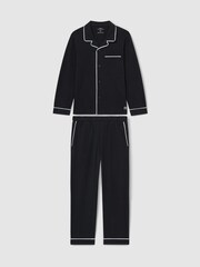 Комплект пижамы Reiss Myers Set из хлопка с начесом и кантом - Image 2 of 4
