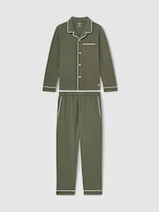 Комплект пижамы Reiss Myers Set из хлопка с начесом и кантом - Image 2 of 6