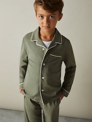 Комплект пижамы Reiss Myers Set из хлопка с начесом и кантом - Image 3 of 6