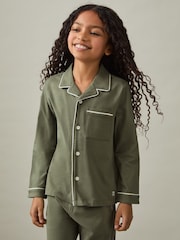 Комплект пижамы Reiss Myers Set из хлопка с начесом и кантом - Image 4 of 6