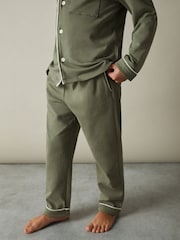 Комплект пижамы Reiss Myers Set из хлопка с начесом и кантом - Image 5 of 6