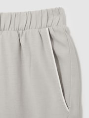 Reiss Soft Grey Myers Set 9-13 yrs Brushed-Cotton Piped-Trim Pyjamas Set - Image 7 of 7