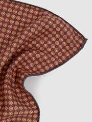 Reiss Charcoal/Rust Biriola Reversible Silk Pocket Square - Image 3 of 4