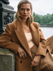 Reiss Camel Lauren Atelier Virgin Wool and Camel-Blend Suit Jacket - Image 1 of 8