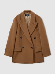 Reiss Camel Lauren Atelier Virgin Wool and Camel-Blend Suit Jacket - Image 2 of 8