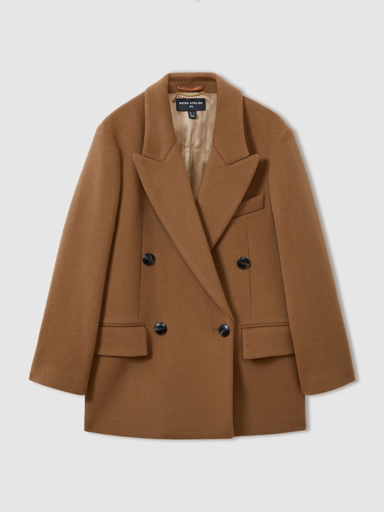 Reiss Camel Lauren Atelier Virgin Wool and Camel-Blend Suit Jacket - Image 2 of 8