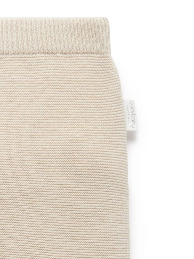 Purebaby Natural Textured Knit Footed 100% Cotton Leggings - Image 4 of 5