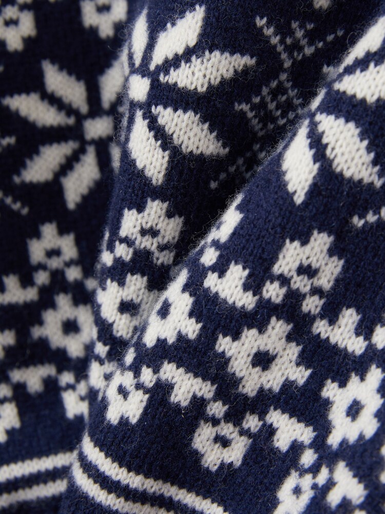 Reiss Bright Navy Blue/White Arkensaw 3-9 yrs Merino Jumper - Image 4 of 4