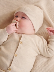 Purebaby Natural 100% Cotton Textured Knit Cardigan - Image 1 of 5