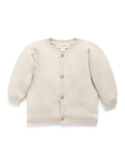 Purebaby Natural 100% Cotton Textured Knit Cardigan - Image 2 of 5